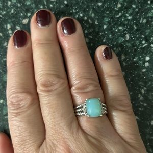 David Yurman Chalcedony Aqua Stone ring